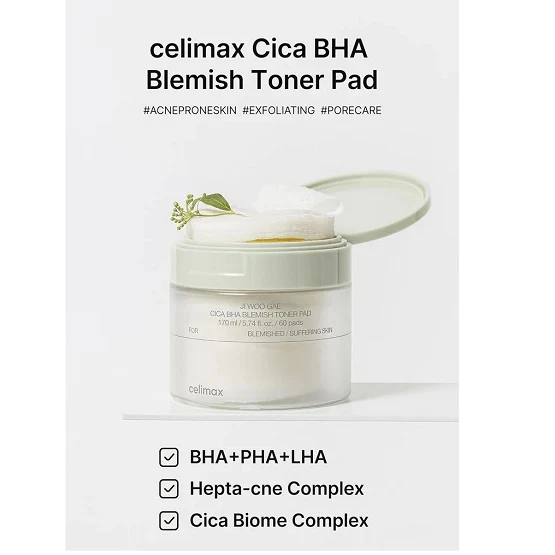 Celimax JIWOOGAE Cica BHA Blemish Toner 60 Pads price in pakistan 3
