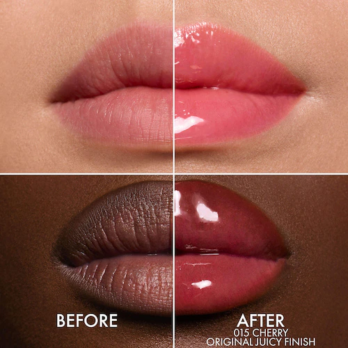 DIOR Lip Glow Oil Hydrating High-Shine Gloss After - Before