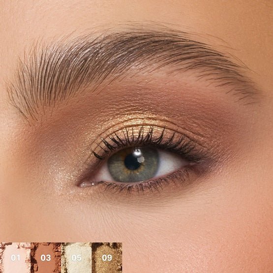 Morphe Flickering Sands Eyeshadow Palette 4 Close-up eye makeup look using Morphe ChromaPlus 12-Pan Eyeshadow Palette in Flickering Sands available online in Pakistan at OR-LO.