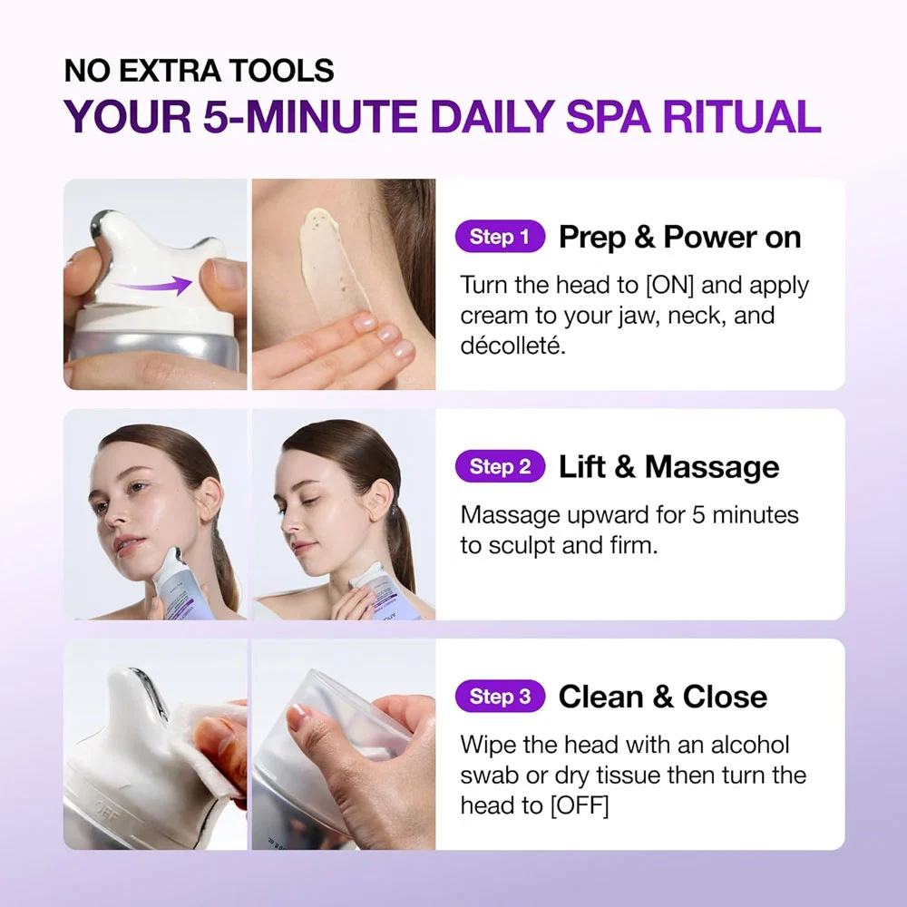 Anua Collagen Retinol Refining Gua Sha Cream 80ml 5 Step by step instructions on how to use Anua built-in Gua Sha massage cream tool.
