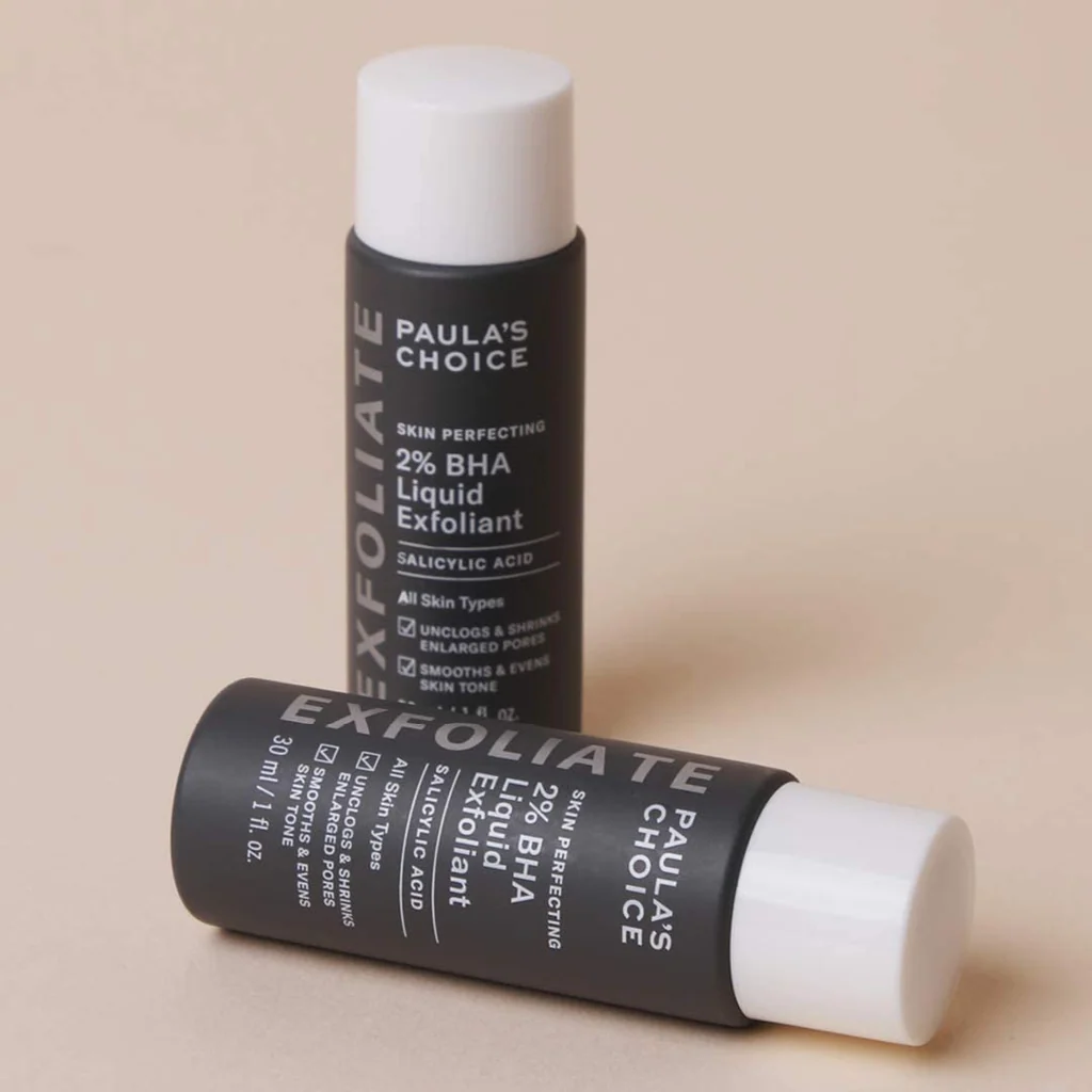 Paula's Choice Skin Perfecting 2% BHA Liquid Exfoliant 30ml 2 Two bottles of authentic Paula's Choice 2 percent BHA Liquid Exfoliant 30ml side view.